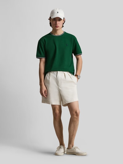 Polo Ralph Lauren Koszulka T-shirt z mieszanki bawełny w kroju regular fit z kontrastowymi paskami Zielony 1