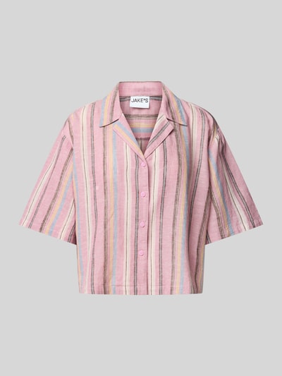 Jake*s Casual Linnen blouse met streepmotief Mauve - 2