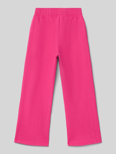 Produktfoto, Wide Leg Sweatpants aus katoenmix van Polo Ralph Lauren Kids in effen felle roze kleur, regular fit, tunnelkoord en elastische boord, zij-steekzakken, logodetail, sweatmateriaal
