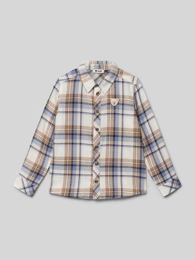 Steiff Koszula casualowa o kroju regular fit z detalem z logo Szaroniebieski 1