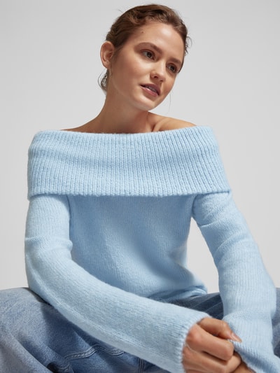 Gina Tricot Gebreide pullover in off shoulder-look Bleu - 3