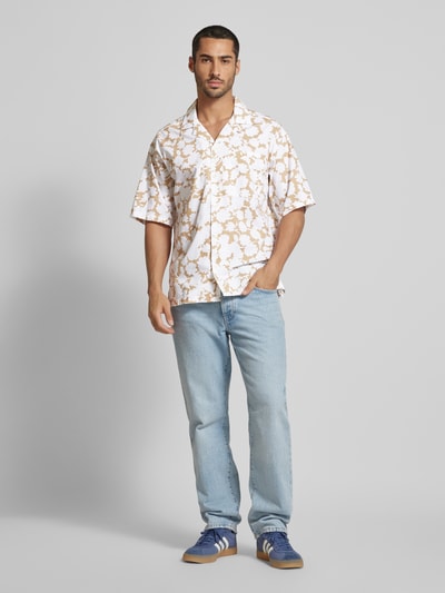 Tommy Jeans Koszula casualowa o kroju relaxed fit z kwiatowym wzorem Beżowy 1