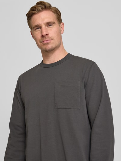 Forét Bluzka z długim rękawem i kieszenią na piersi model ‘PLANET’ Antracytowy 3