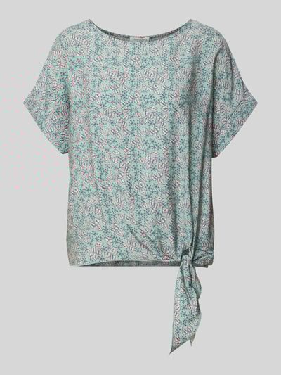 Christian Berg Woman Relaxed Fit Bluse mit Knotendetail Helltuerkis 2