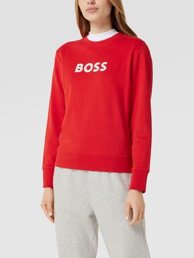 BOSS Orange Sweatshirt mit Logo-Print Hellrot 4