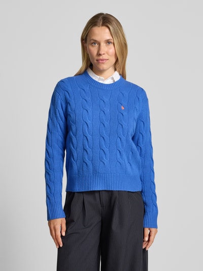 Polo Ralph Lauren Sweter z dzianiny z mieszanki bawełny i kaszmiru ze ściegiem warkoczowym Niebieski 4