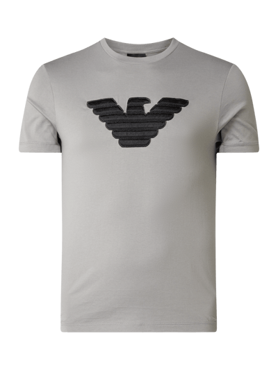 Emporio Armani T-shirt van katoen met geborduurd logo  Middengrijs - 1