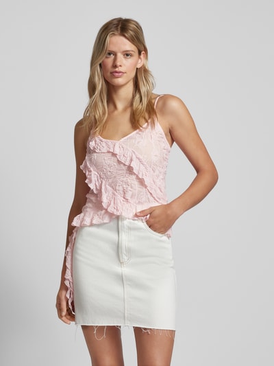 Gina Tricot Top met bandjes en volants, model 'Frill' Roze - 4