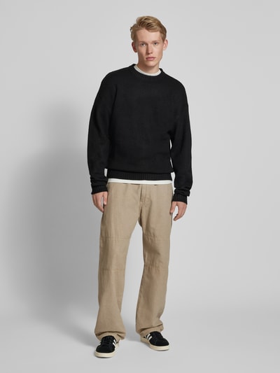 Jack & Jones Sweter z dzianiny z okrągłym dekoltem model ‘OLLIE’ Czarny 1