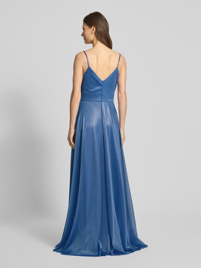 TROYDEN COLLECTION Avondjurk in wikkellook Bleu - 5