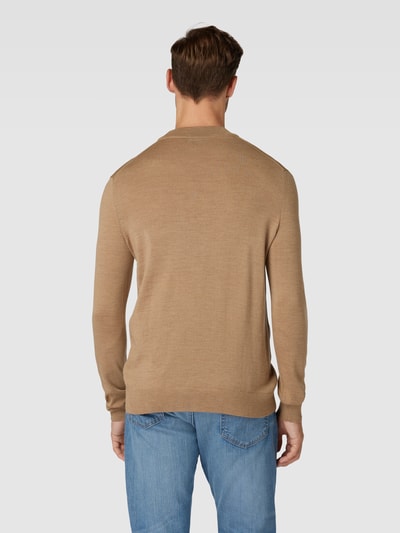 JOOP! Collection Sweter z dzianiny z okrągłym dekoltem model ‘Davide’ Camel 5