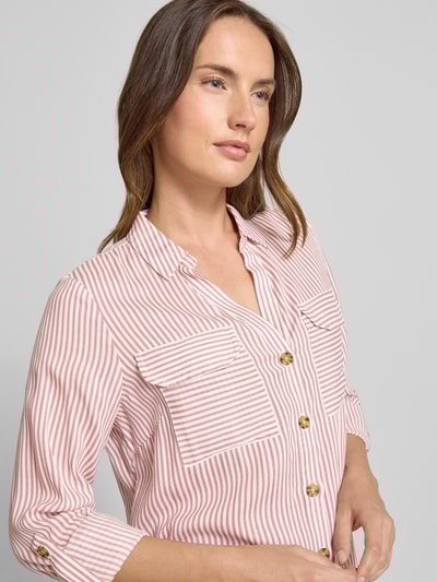 Vero Moda Regular Fit Hemdbluse aus reiner Viskose Modell 'BUMPY' Altrosa 3