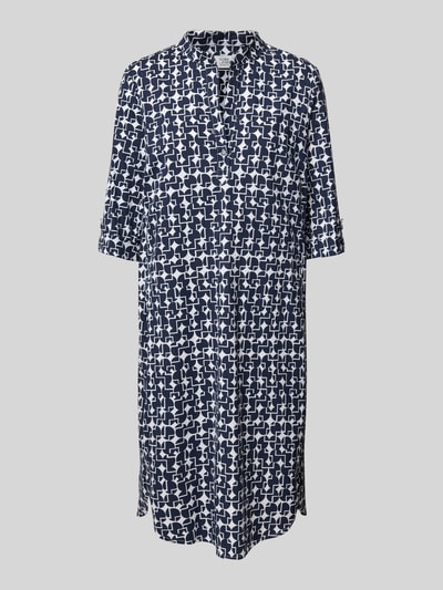 ROBE LÉGÈRE Knielanges Kleid mit Stehkragen Marine 2