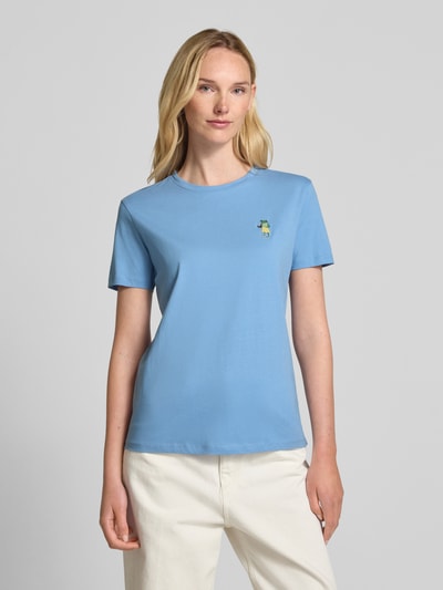 Jake*s Casual T-shirt z wyhaftowanym motywem Błękitno-niebieski 4