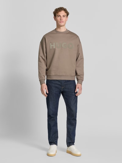 HUGO Oversized Sweatshirt aus reiner Baumwolle Modell 'DINEX' Mittelbraun 1