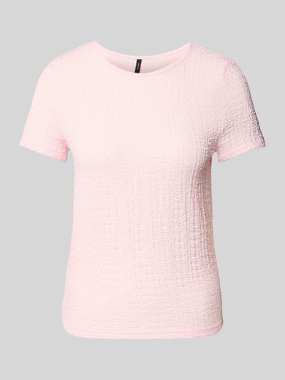 Vero Moda Regular Fit T-Shirt in Crinkle-Optik Modell 'ELENE' Rosa 2