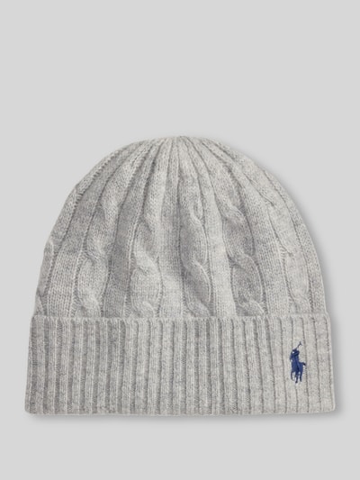 Polo Ralph Lauren Mütze aus Woll-Mix mit Logo-Stitching Hellgrau 1