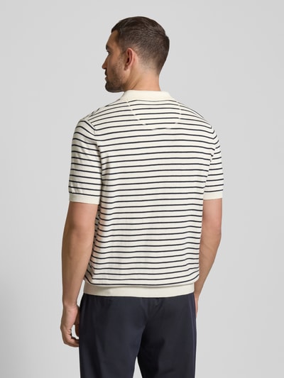 Fynch-Hatton Regular fit poloshirt met ribboorden Offwhite - 5