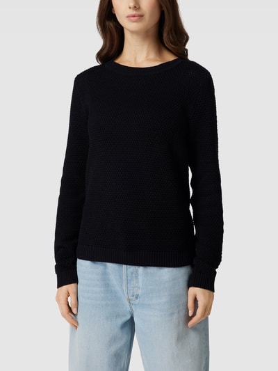 Vila Gebreide pullover met structuurmotief, model 'Vidalo O-Neck' Zwart - 4