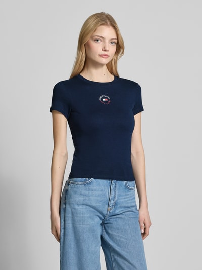 Tommy Jeans T-shirt z okrągłym dekoltem model ‘ESSENTIAL’ Granatowy 4