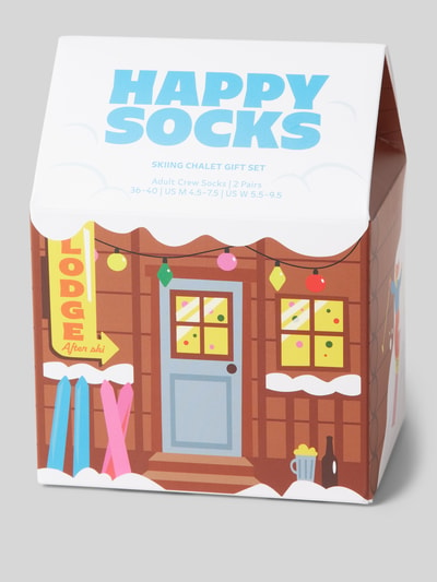 Happy Socks Skarpety ze wzorem z motywem w zestawie 2 szt. w pudełku prezentowym Średniobrązowy 3