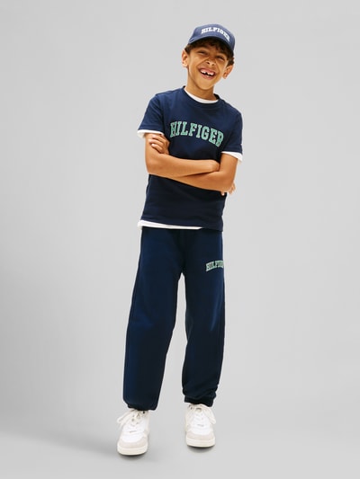Tommy Hilfiger Kids męski t-shirt o kroju regular fit z czystej bawełny Granatowy 1
