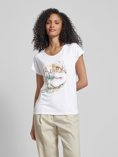 Montego T-shirt met motief- en statementprint Wit - 4