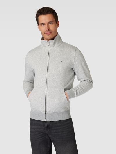 Christian Berg Men Sweatjacke in melierter Optik Hellgrau Melange 4