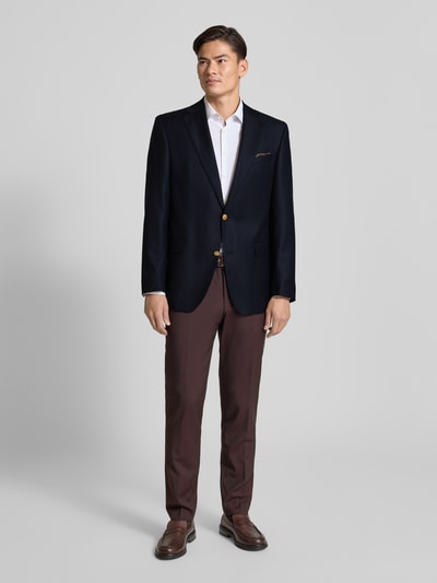 Carl Gross Regular fit 2-knoops colbert van een mix van scheerwol en kasjmier, model 'TASSILO' Marineblauw - 1