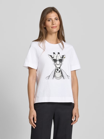 Rich & Royal T-shirt met motiefprint en ronde hals Wit - 4