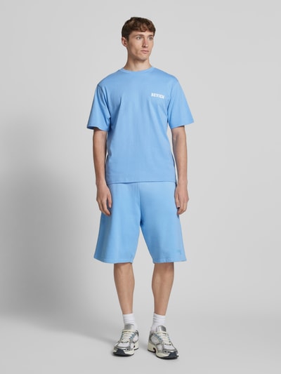 REVIEW Regular Fit T-Shirt aus Baumwoll-Viskose-Mix Hellblau 1