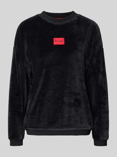 HUGO Regular fit pyjamabovendeel van katoenmix, model 'VELVET' Zwart - 1