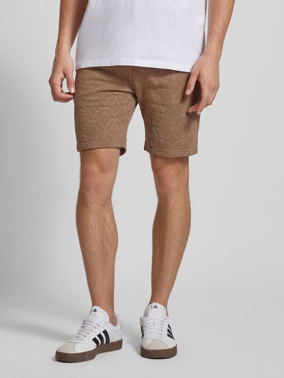 Scotch & Soda Regular fit sweatshorts met structuurmotief, model 'Terry' Beige - 4