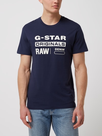 G-Star Raw T-shirt z logo Ciemnoniebieski 4