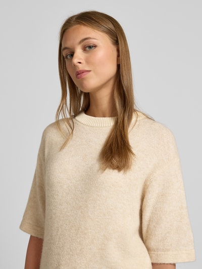OPUS Strickshirt mit Rundhalsausschnitt Modell 'Pami' Sand 3