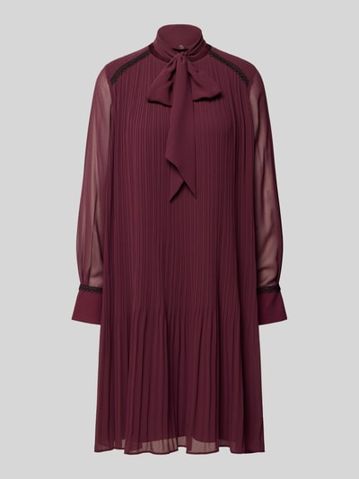 Marc Cain Knielanges Kleid mit Bindeschleife Bordeaux 1