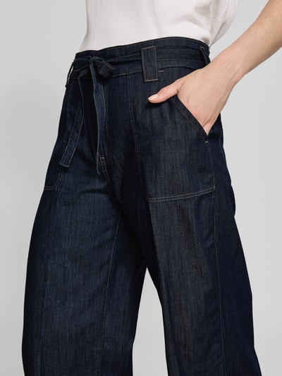 MAC Jeansy z szeroką nogawką i wiązanym paskiem model ‘Sienna’ Ciemnoniebieski 3