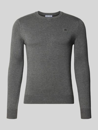 Produktfoto, Regular Fit Sweatshirt aus elastischem Viskose-Mix von Antony Morato in Grau mit Label-Detail und elastischen Abschlüssen.