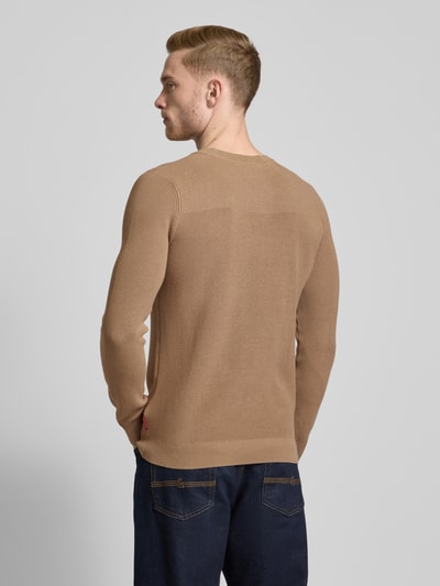 JOOP! Jeans Strickpullover mit Rundhalsausschnitt Modell 'Svante' Taupe 5