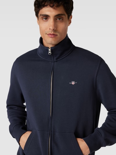 Gant Regular Fit Sweatjacke mit Label-Stitching Marine 3