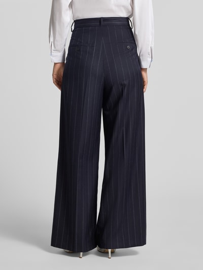 Weekend Max Mara Wide Fit Hose aus Schurwoll-Mix Modell 'NEBBIE' Marine 5