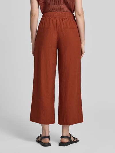 Soyaconcept Straight Leg Leinenhose mit Tunnelzug Modell 'Ina' Rostrot 5