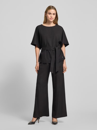 MOS MOSH Blouseshirt met strikceintuur, model 'Pie Bellevue' Zwart - 1