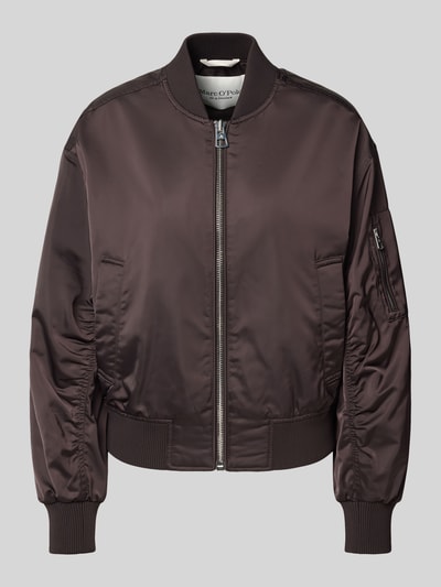 Marc O'Polo Bomberka o kroju regular fit ze stójką Ciemnobrązowy 2