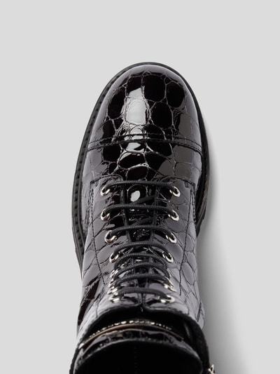 Giuseppe Zanotti Schnürboots in Reptil-Optik  Schwarz 5