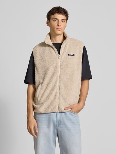 REVIEW Fleecegilet met opstaande kraag en steekzakken Beige - 4