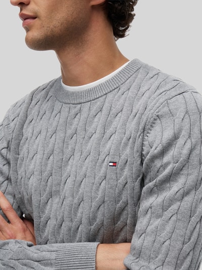 Tommy Hilfiger regular fit pullover van puur katoen Lichtgrijs - 3
