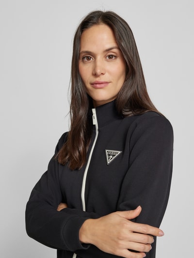 Guess Activewear Bluza rozpinana z naszywką z logo model ‘ANN’ Czarny 3