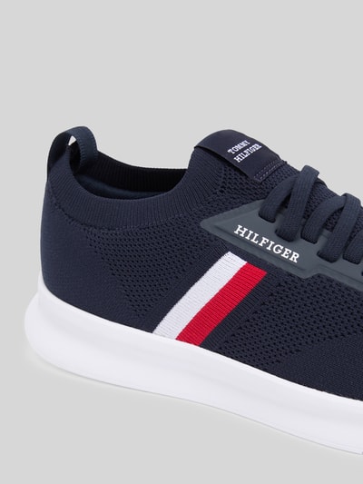 Tommy Hilfiger low-top-look sneakers met labelstitching Donkerblauw - 4