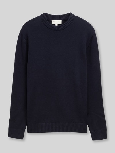 Tom Tailor Regular Fit Pullover aus reiner Baumwolle Dunkelblau 2